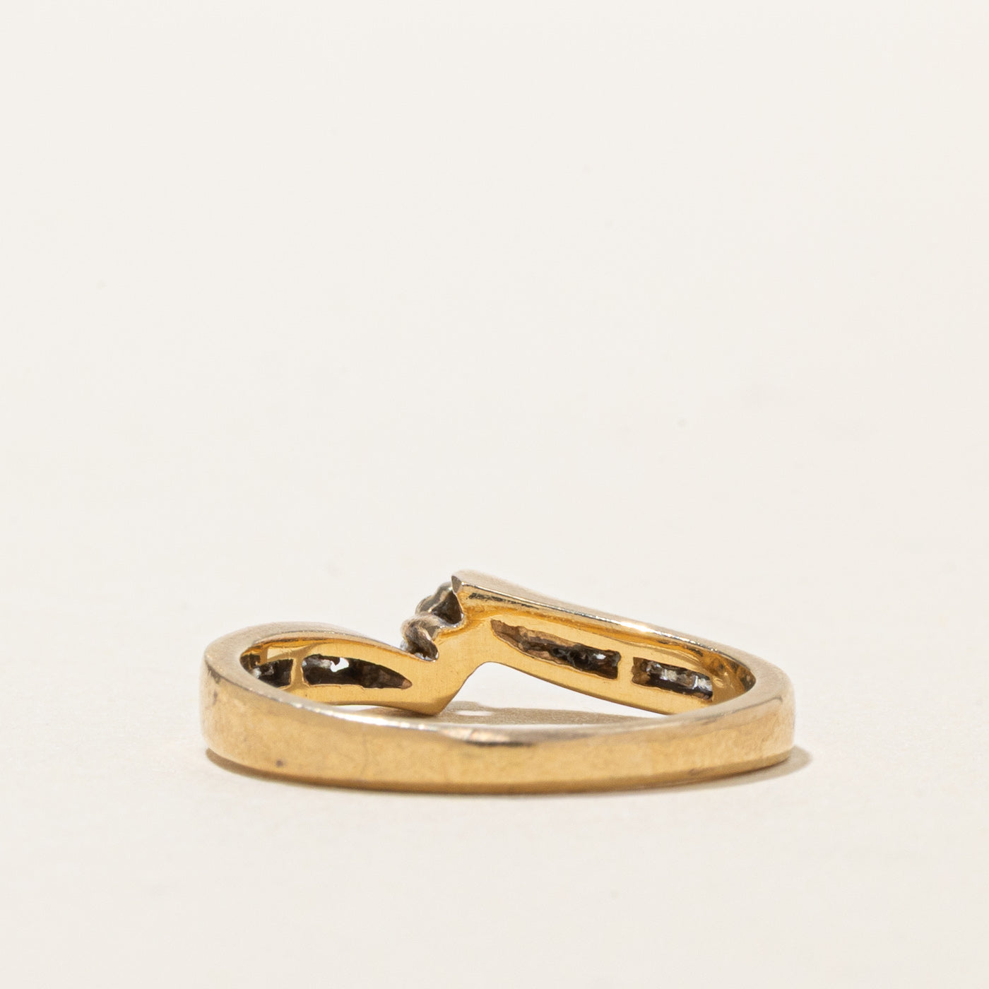 14K Diamond Petite Bypass Ring | SZ 5.5