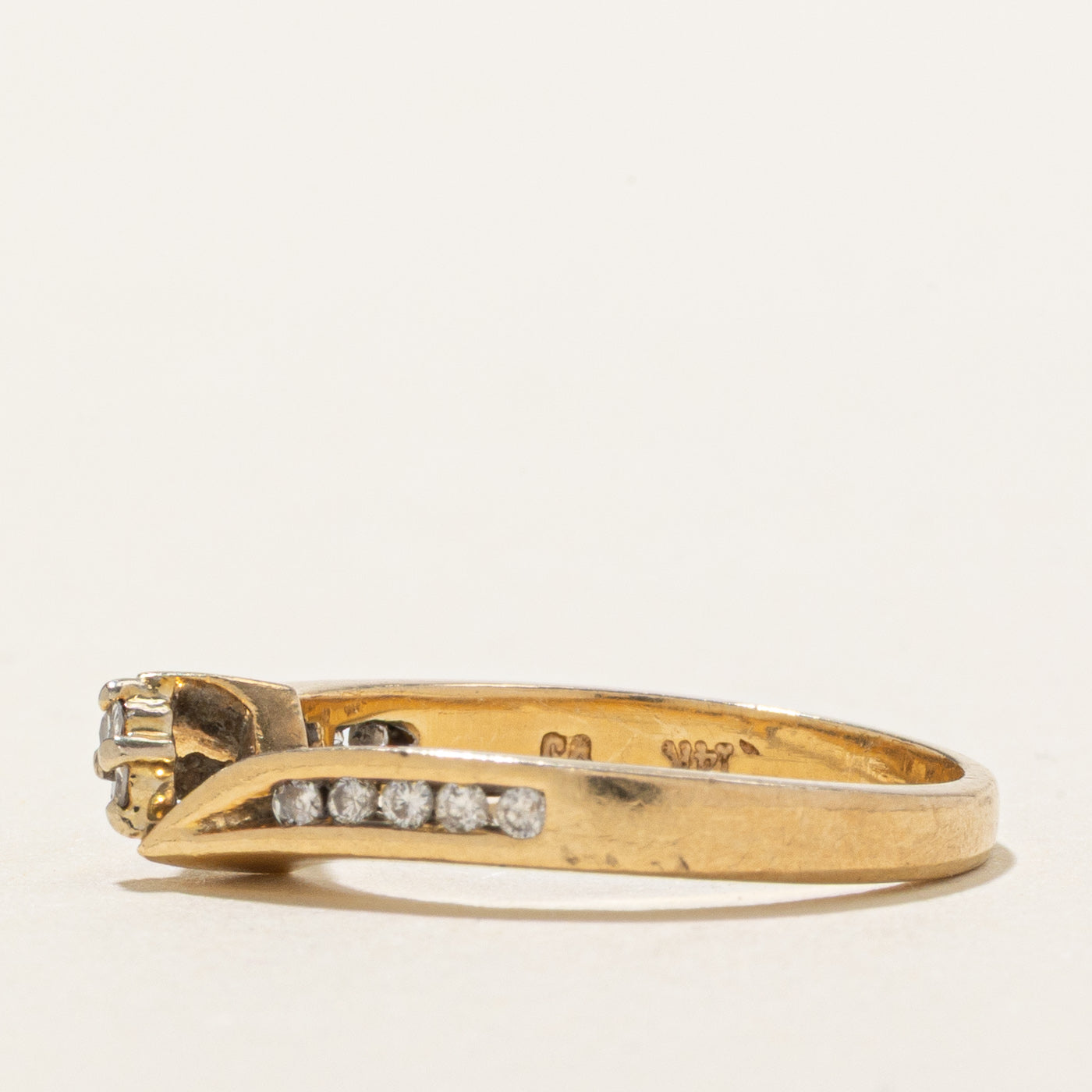 14K Diamond Petite Bypass Ring | SZ 5.5