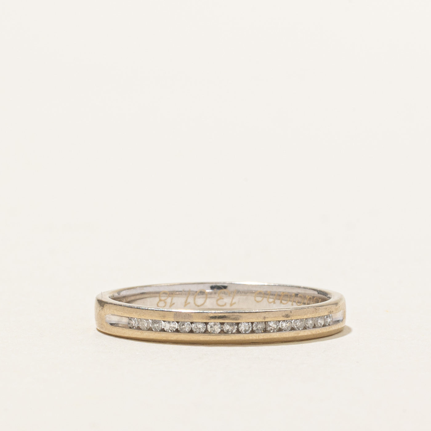 London 18k White Gold Semi Eternity Diamond Band | SZ 6.5