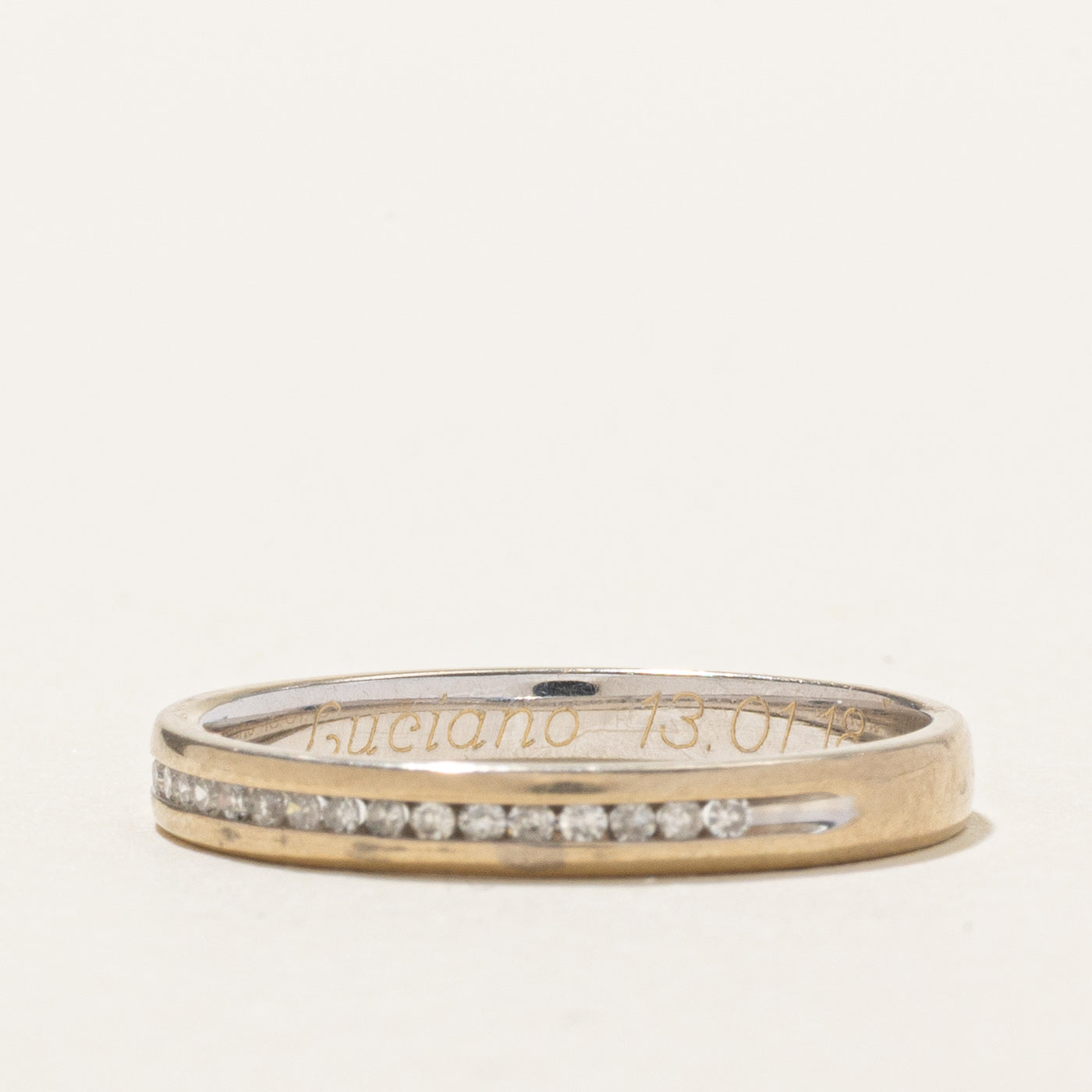 London 18k White Gold Semi Eternity Diamond Band | SZ 6.5