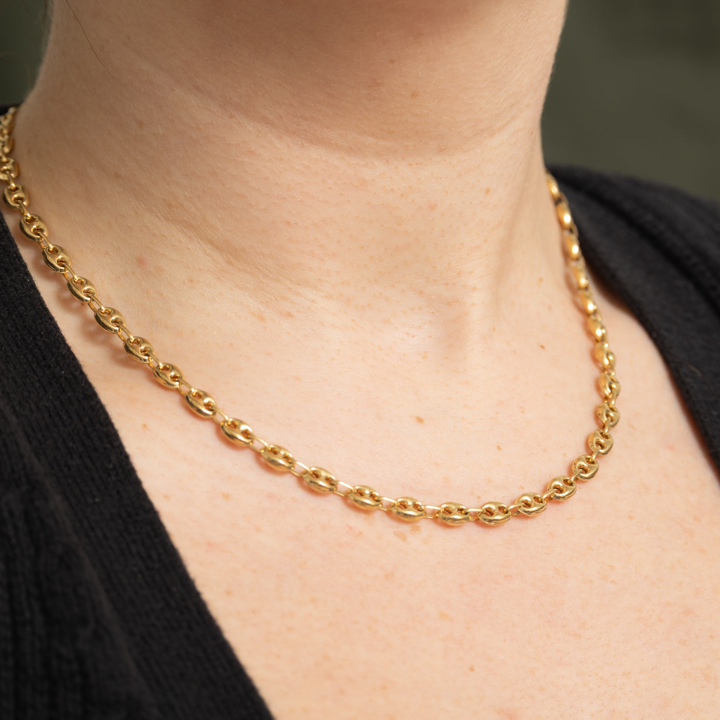 18k Yellow Gold Anchor Chain | 17"