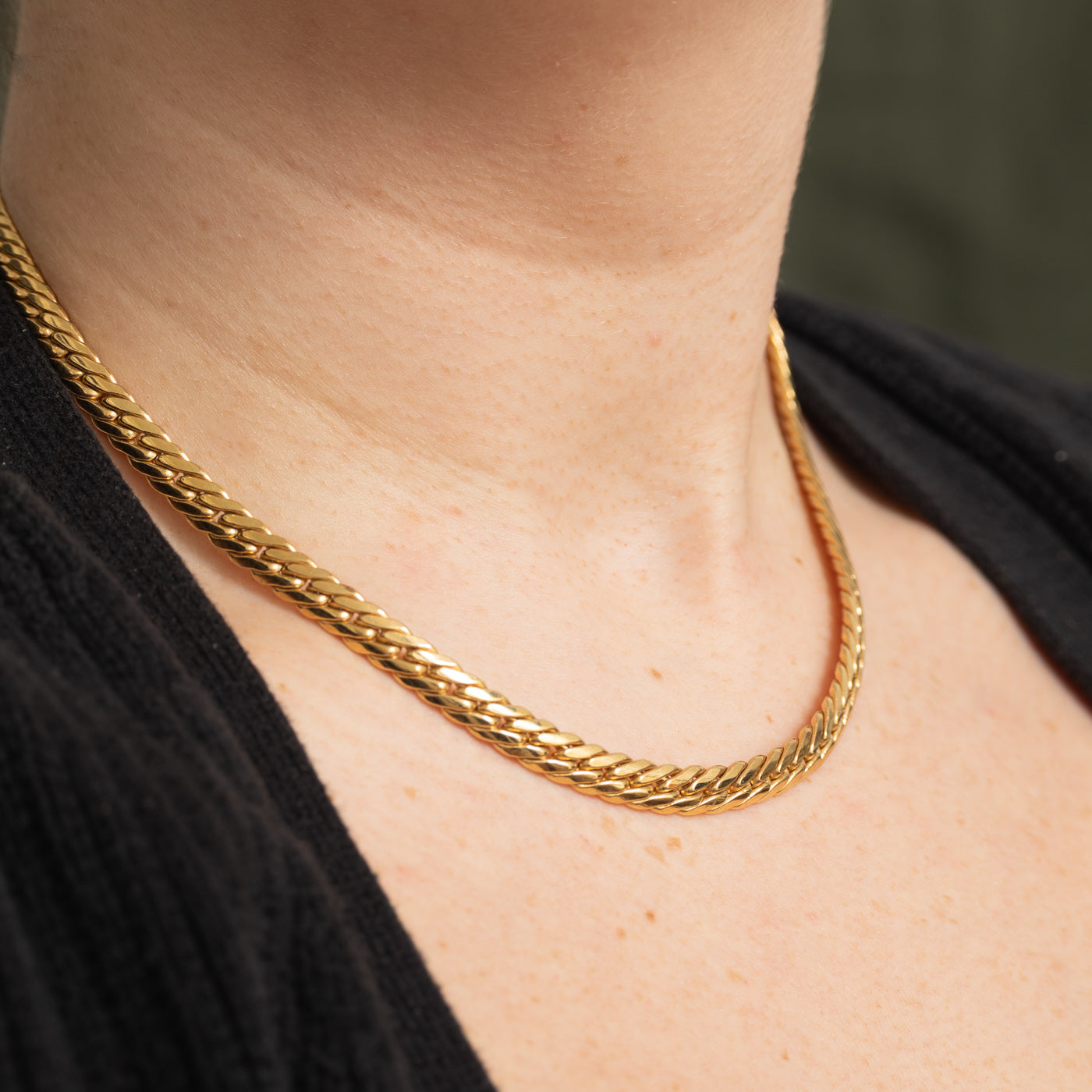 18k Yellow Gold Cuban Link Chain | 17"