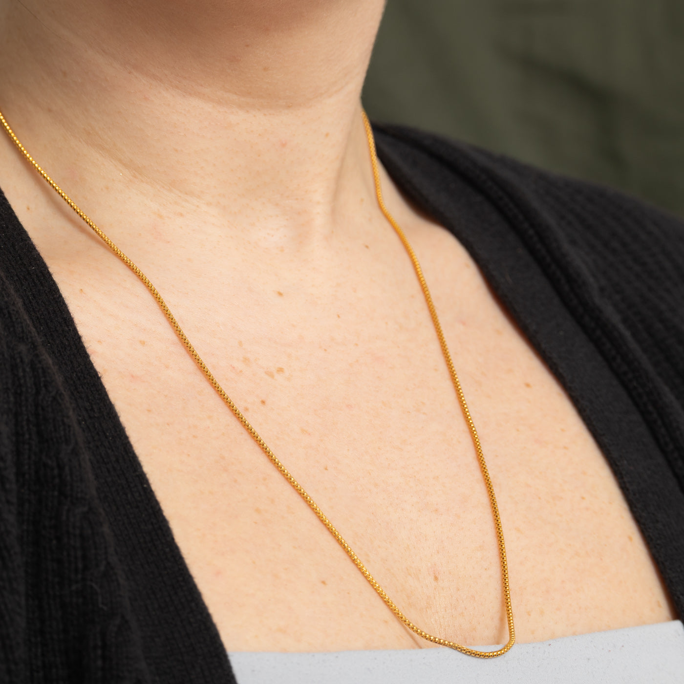 18k Yellow Gold Box Chain | 24"