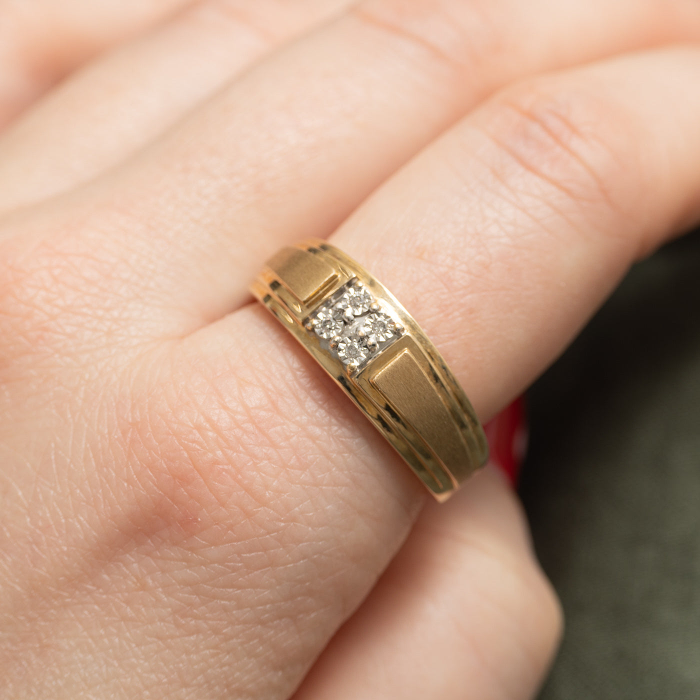 10k Diamond Square Cluster Ring | 0.04ctw | SZ 11.25