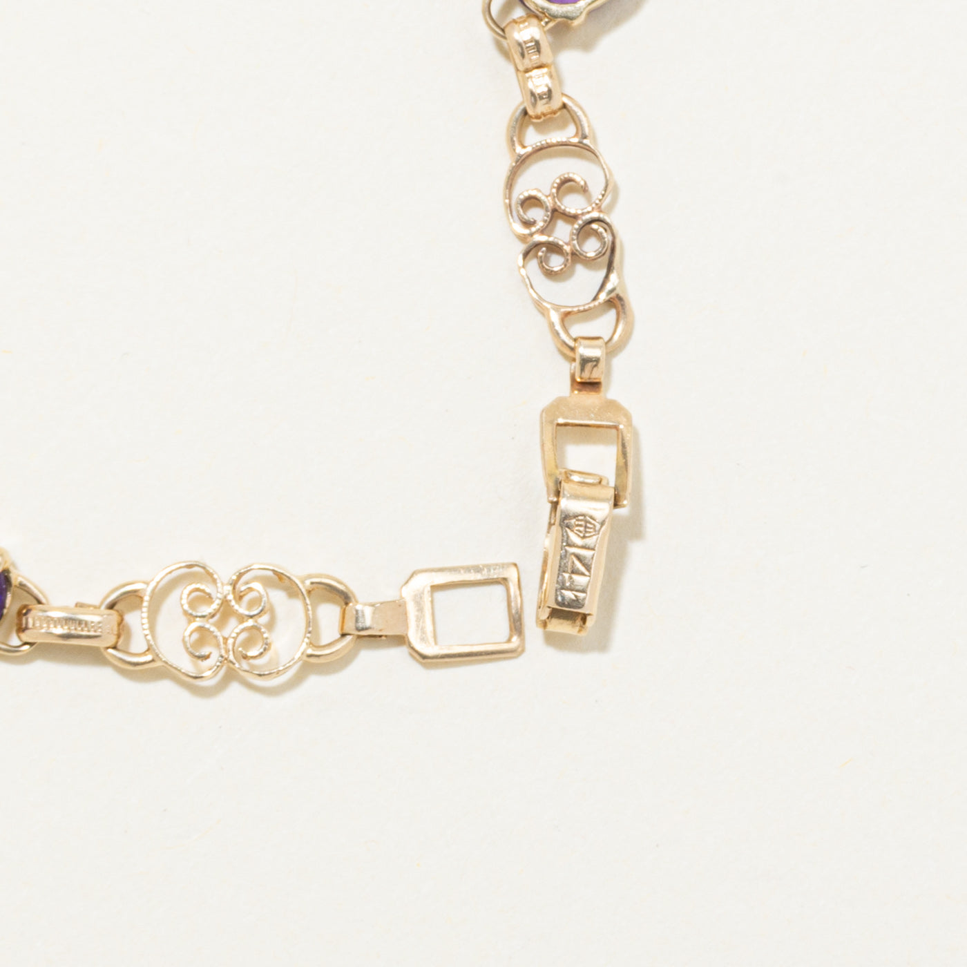 Amethyst Scrollwork Gemstone Bracelet | 5.0ctw | 7.5"