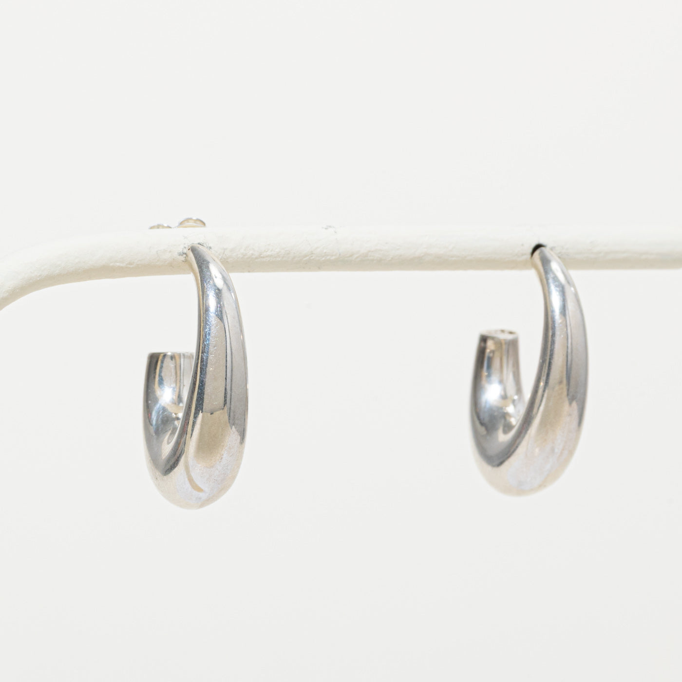 'Tiffany & Co.' Sterling Silver Half Hoop Earrings