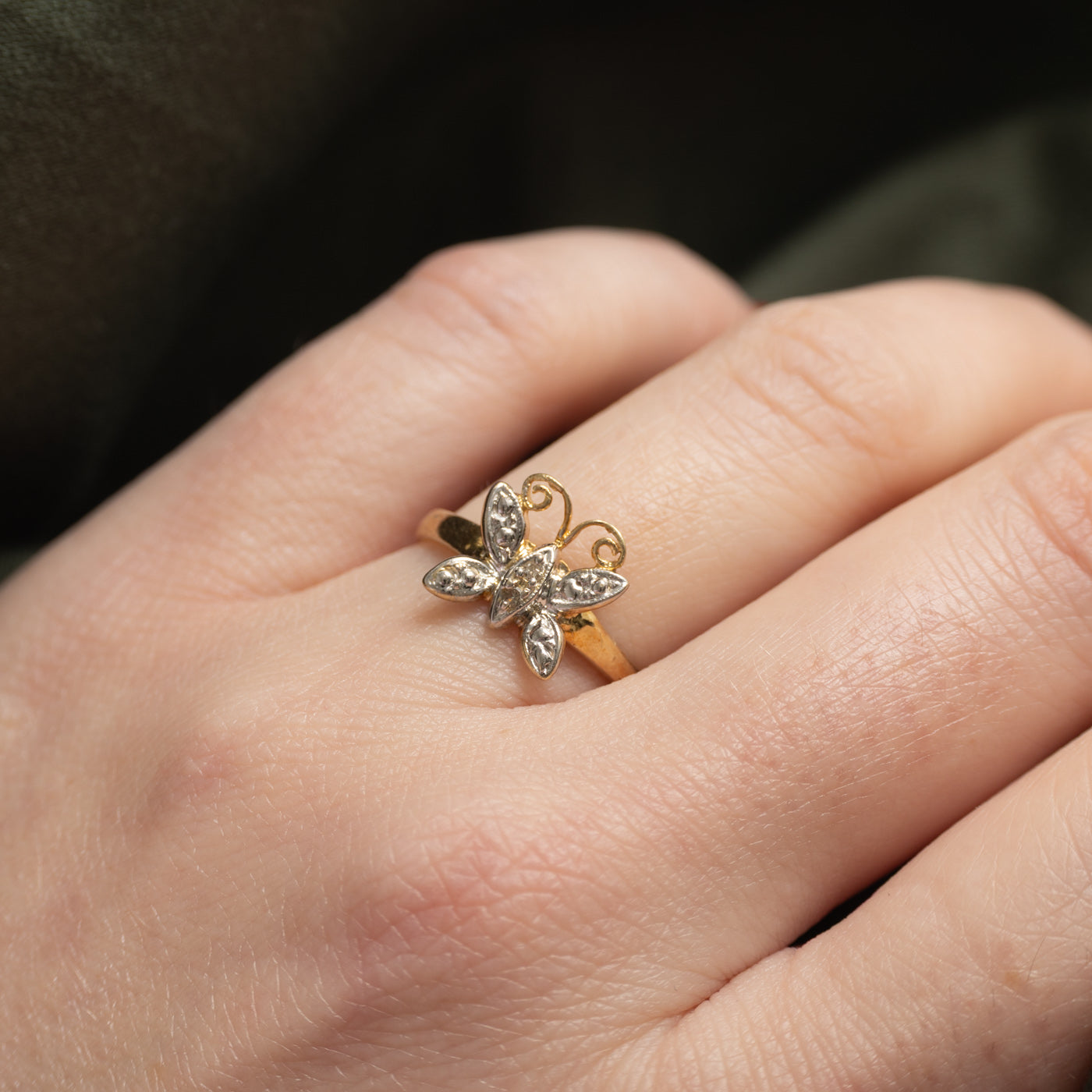 10k Diamond Butterfly Ring | SZ 6