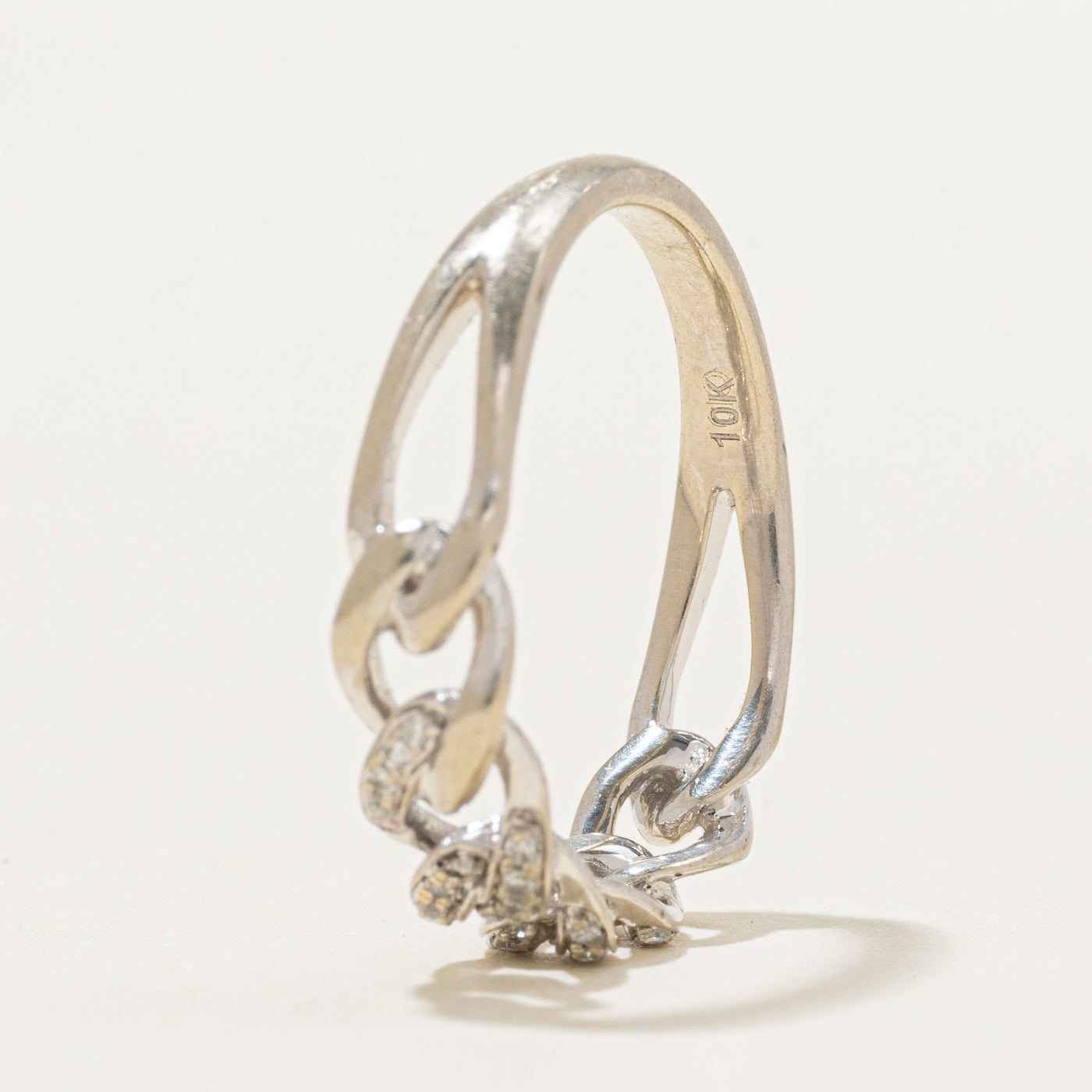 10K Diamond Chain Link Ring | SZ 7.0