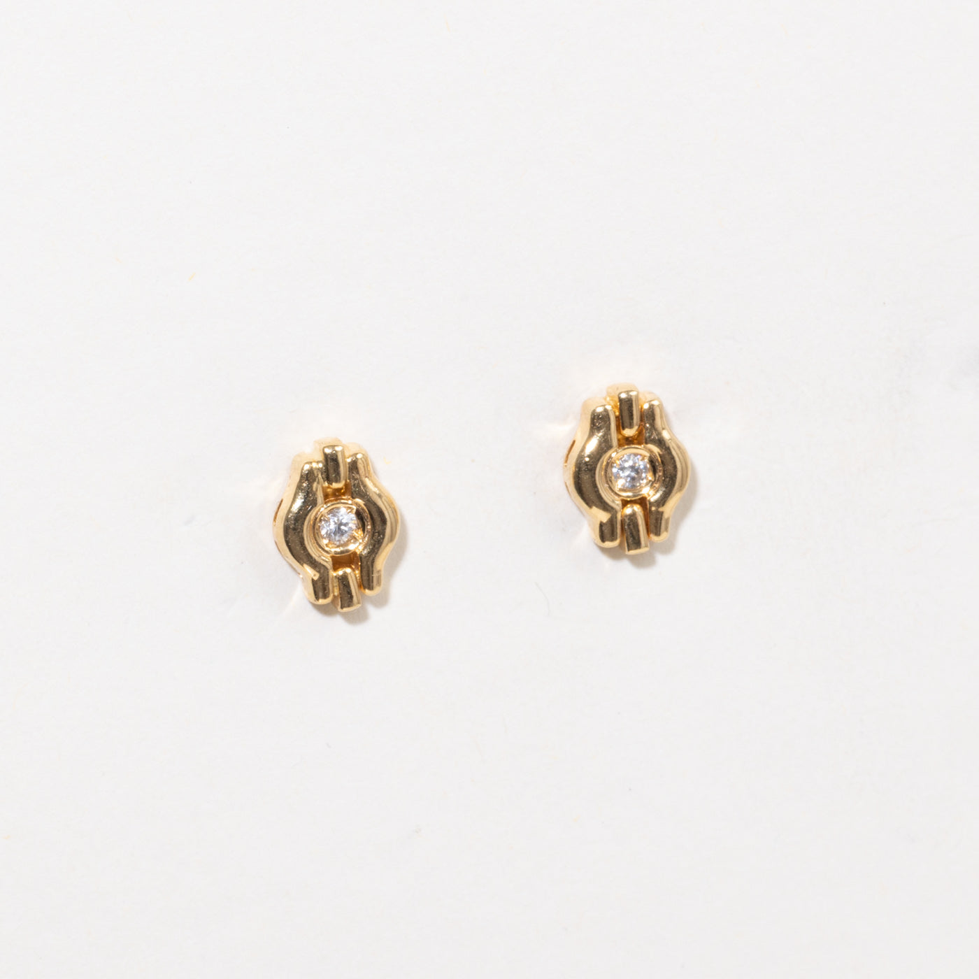 18k Diamond Geometric Stud Earrings | 0.06ctw