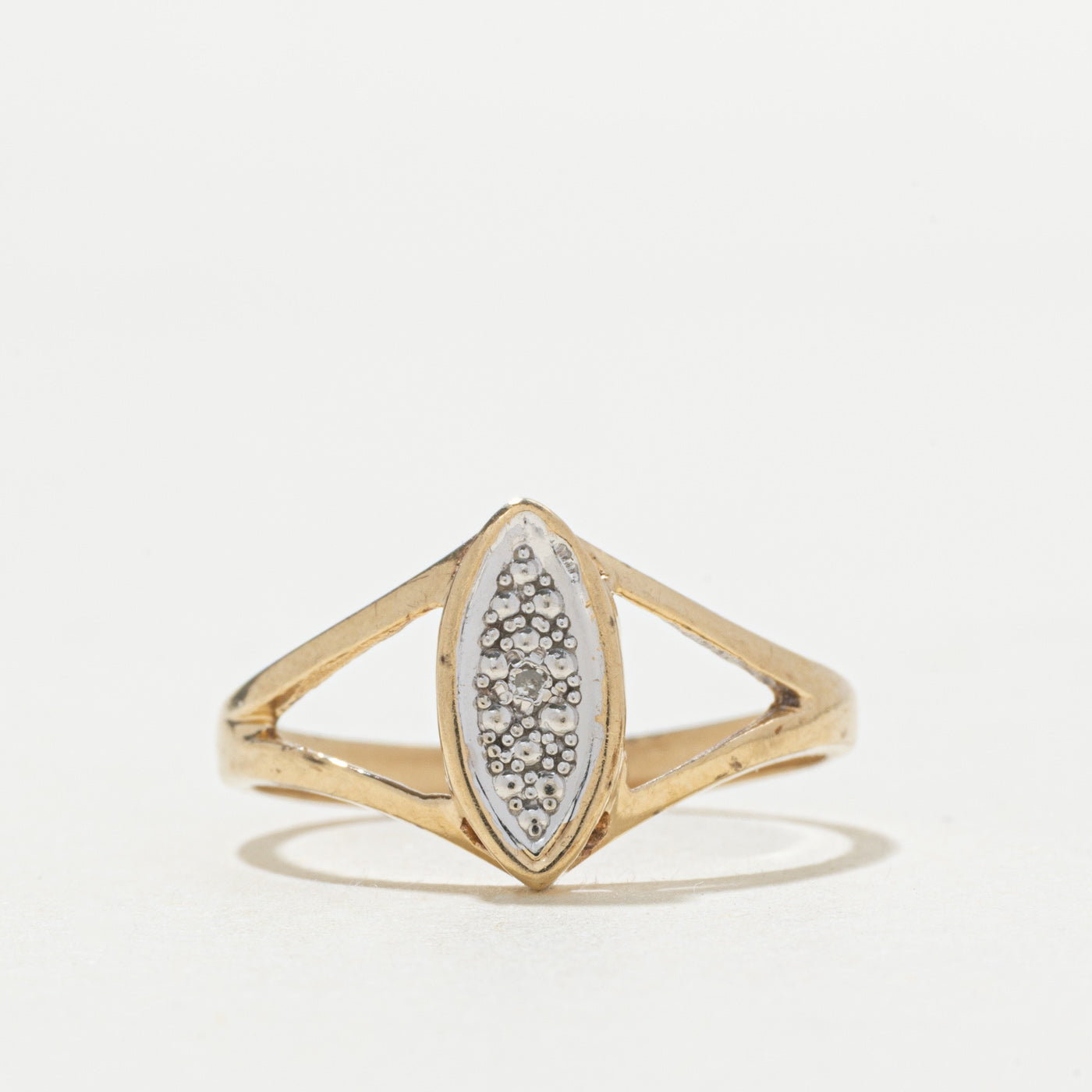 10k Diamond Marquise Cluster Open Shank Ring | SZ 6.25
