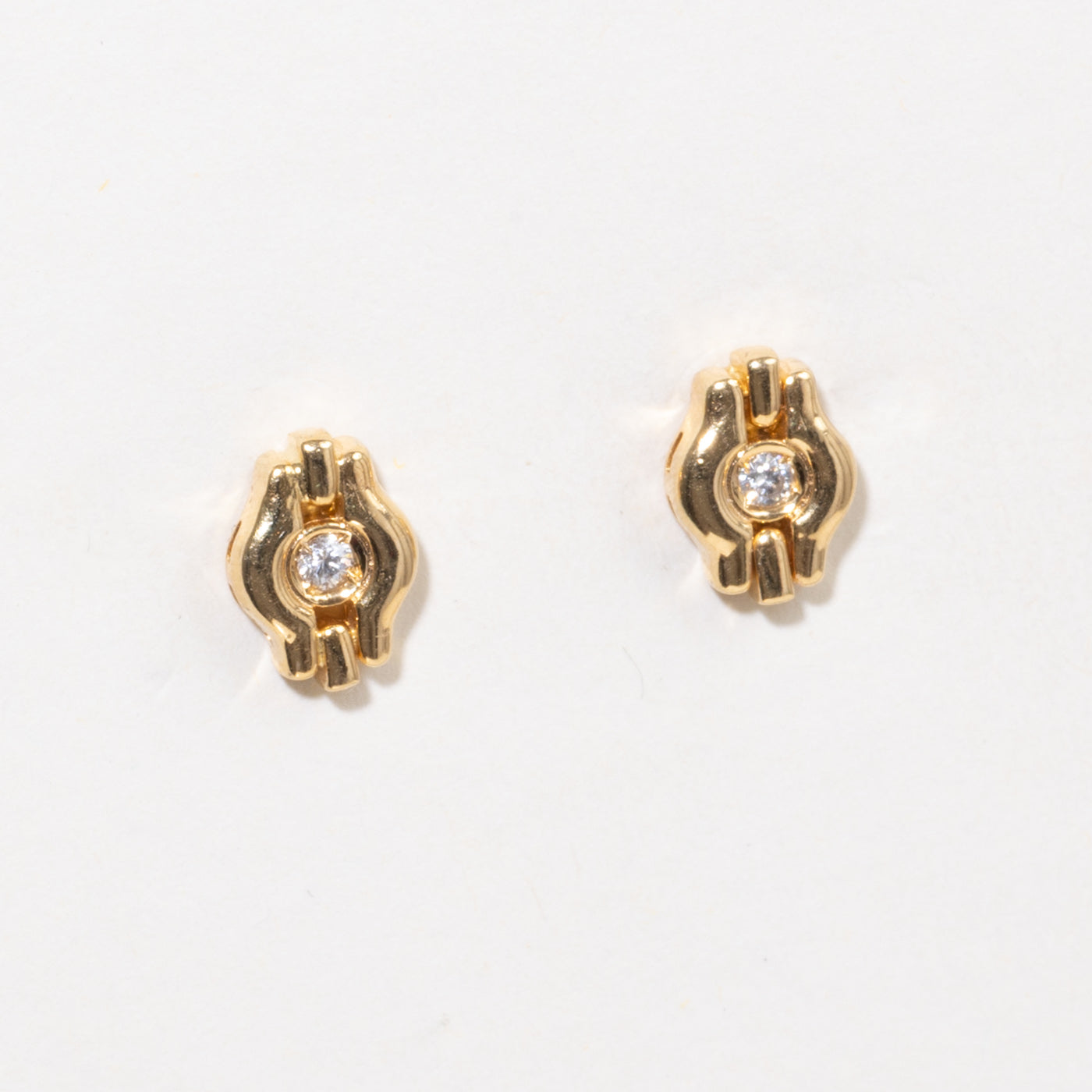 18k Diamond Geometric Stud Earrings | 0.06ctw