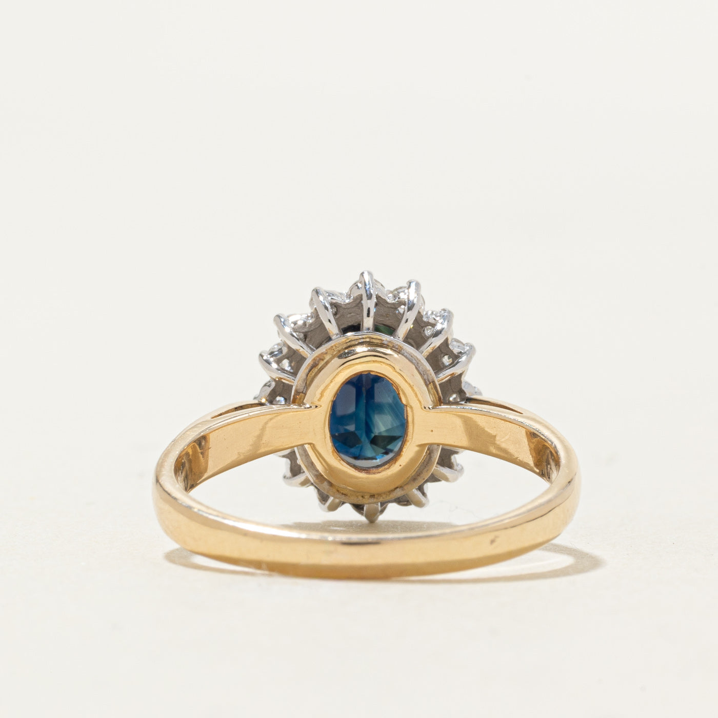 14k Sapphire & Diamond Petal Halo Ring | 1.43ct, 0.28ctw | SZ 7.25