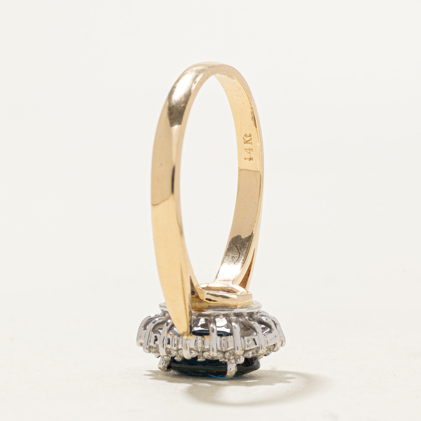 14k Sapphire & Diamond Petal Halo Ring | 1.43ct, 0.28ctw | SZ 7.25