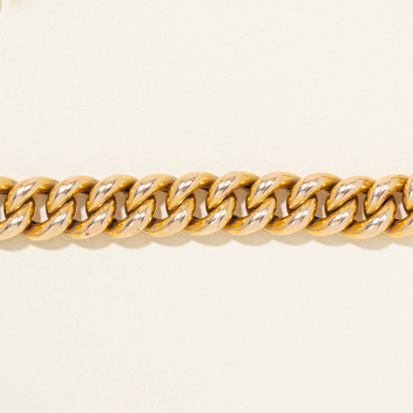 15k Yellow Gold Curb Link Chain Bracelet | 7"