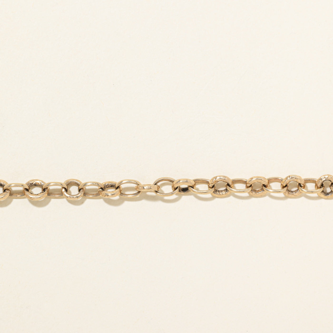 10k Yellow Gold Textured Rolo Chain Bracelet | 8"