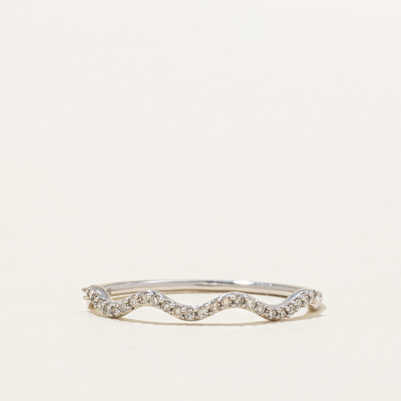 10K Semi Eternity Diamond Wave Band | SZ 6.75
