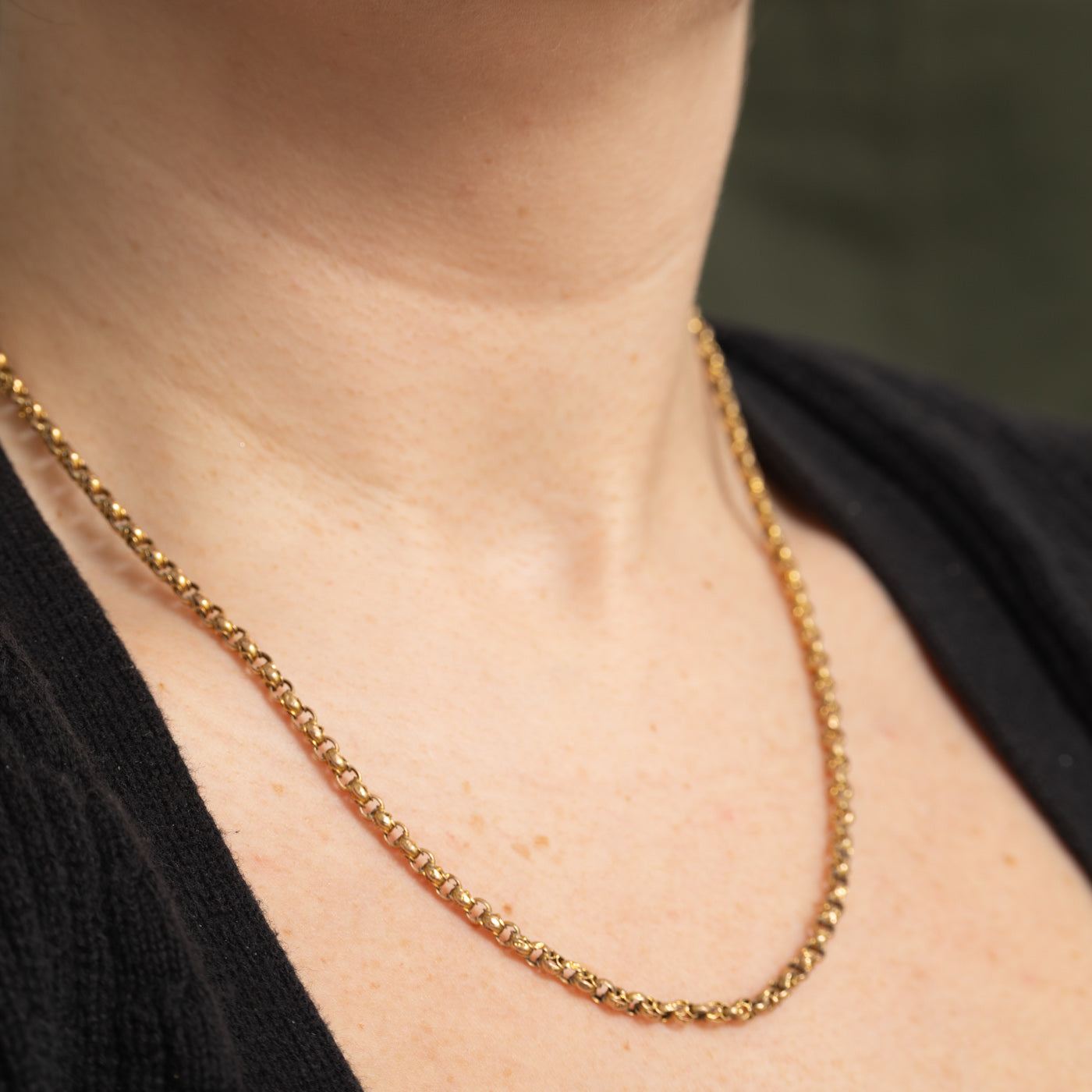 10k Yellow Gold Rolo Link Chain | 19"