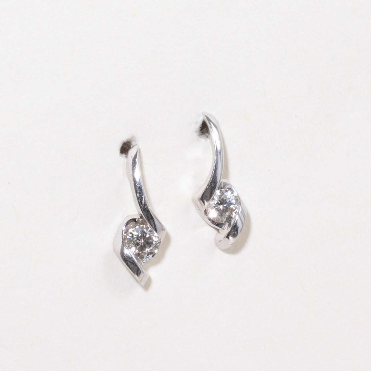 18k Tension Set Diamond Stud Earrings | 0.24ctw