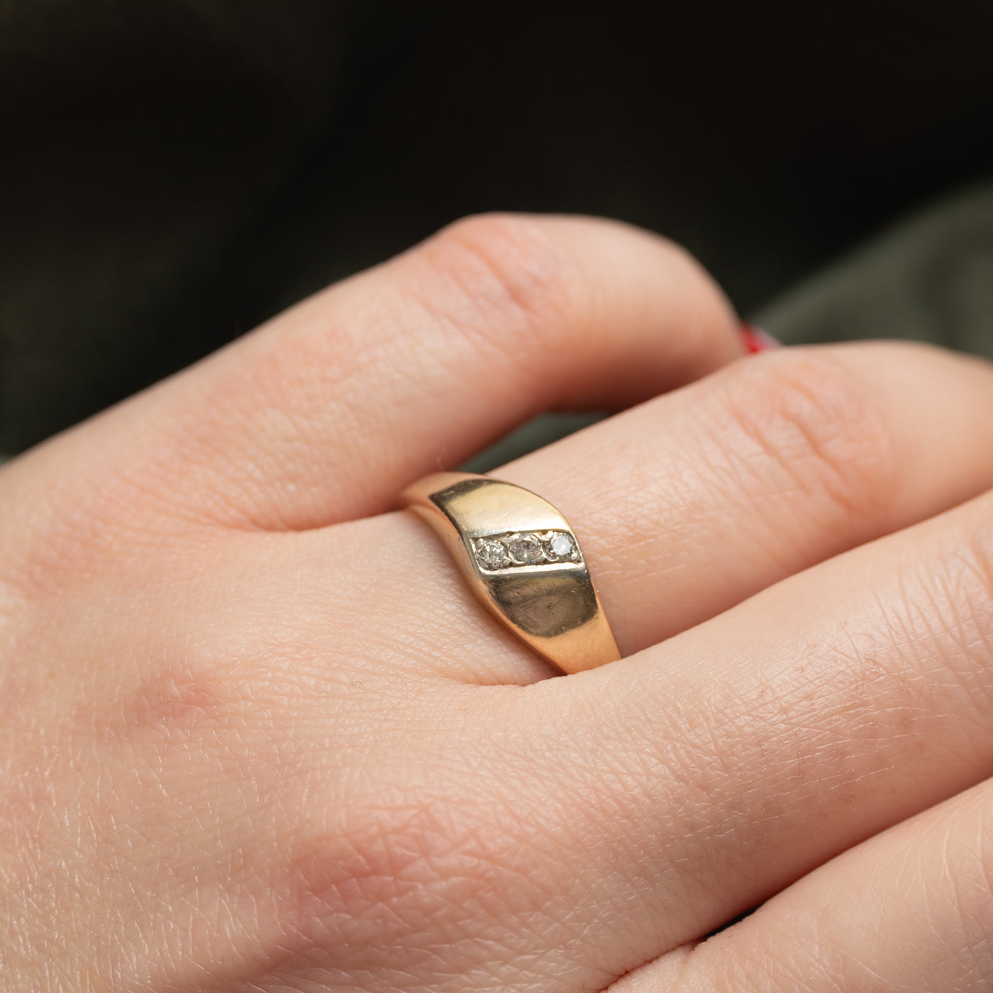10k Diagonal Diamond Wave Ring | SZ 8.25