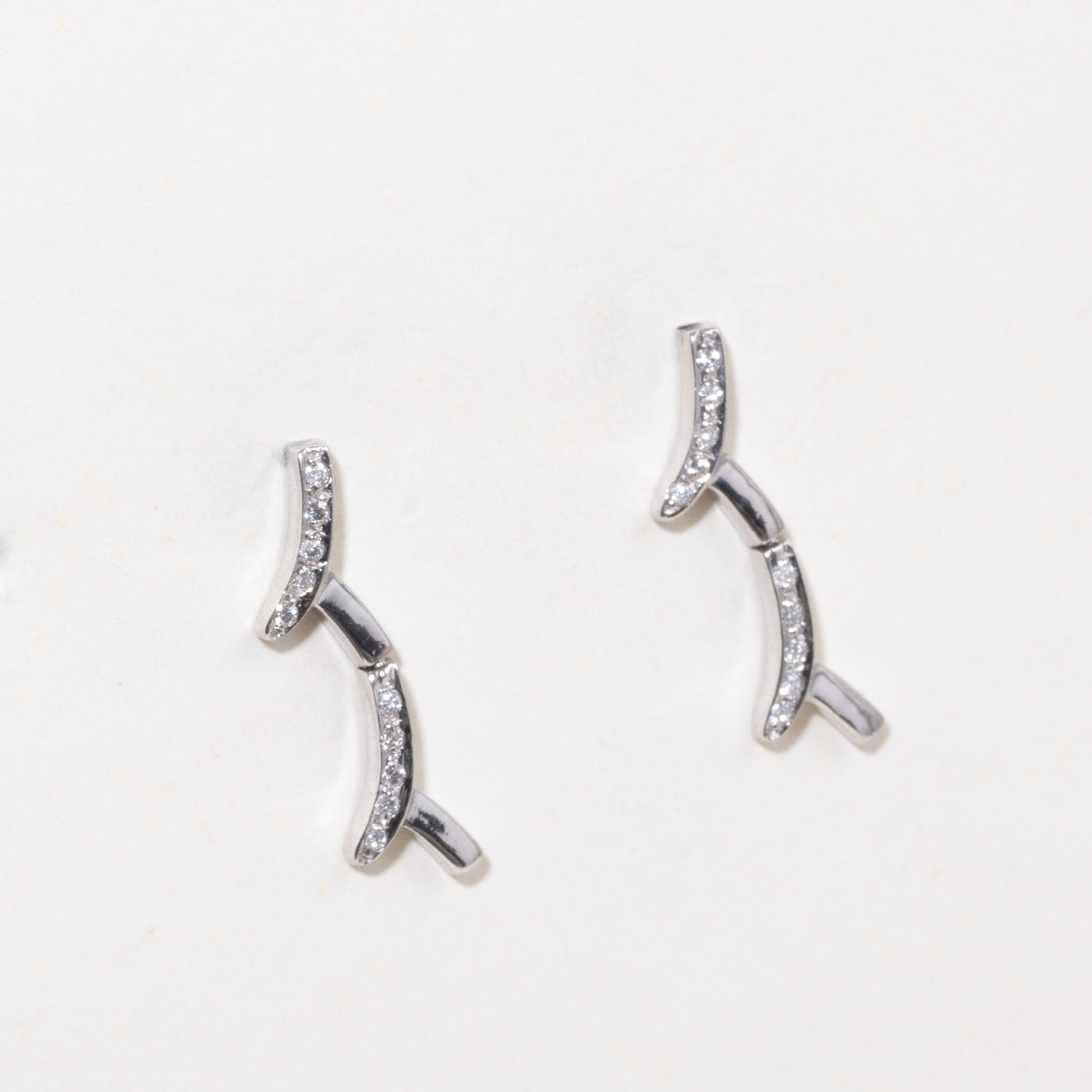 18k Diamond Abstract Drop Earrings | 0.10ctw