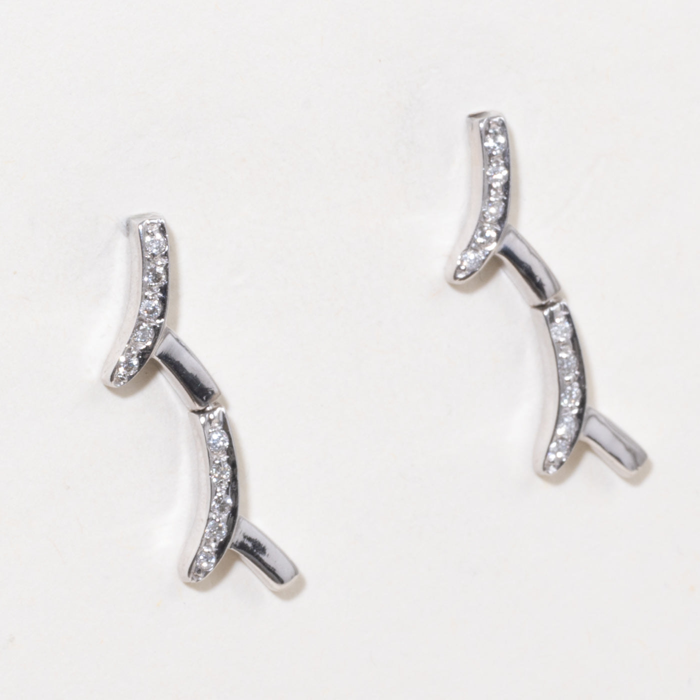 18k Diamond Abstract Drop Earrings | 0.10ctw