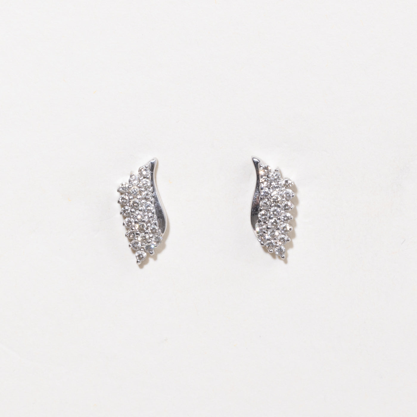 18k Diamond Cluster Stud Earrings | 0.42ctw
