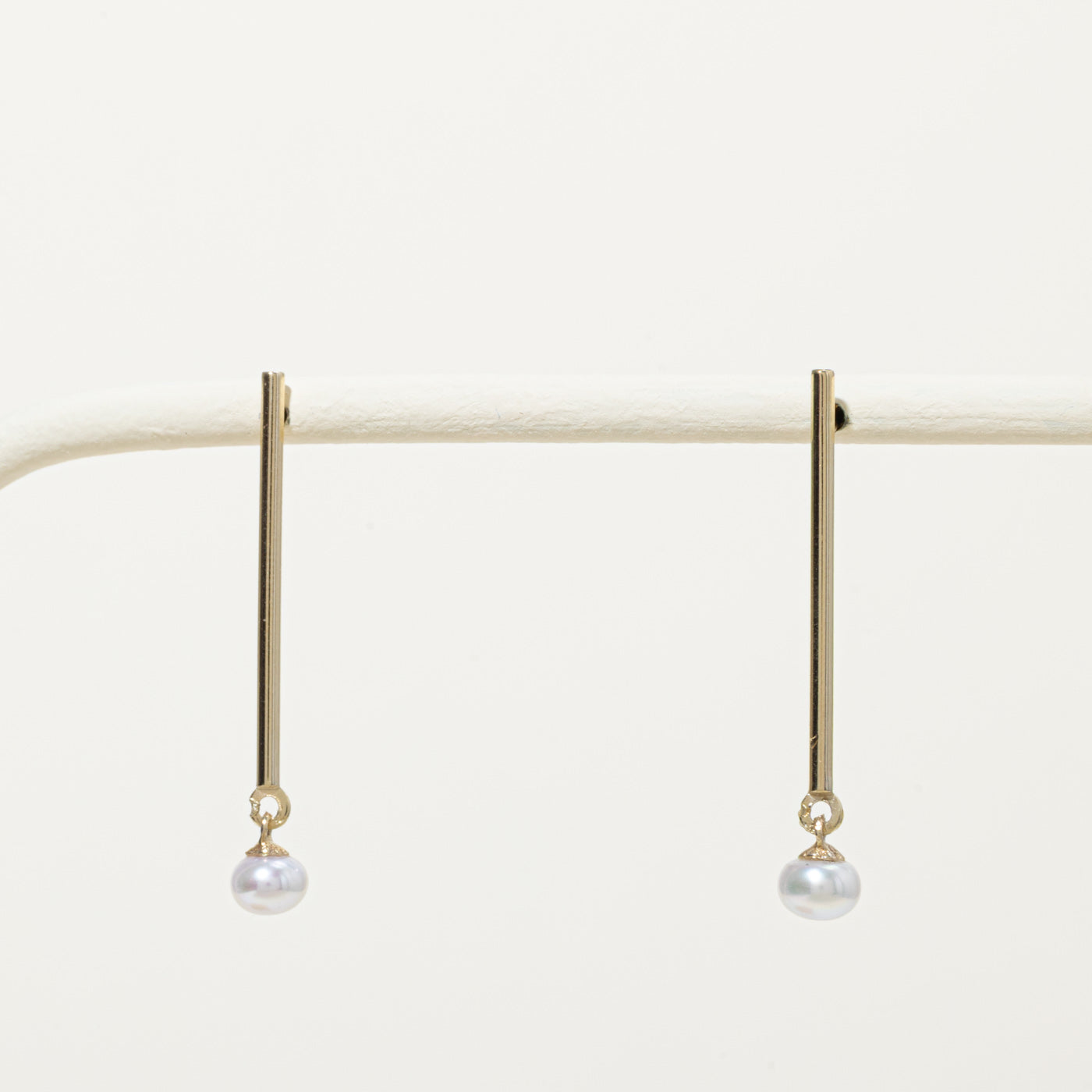'100 Ways' 10k Pearl Bar Drop Earrings