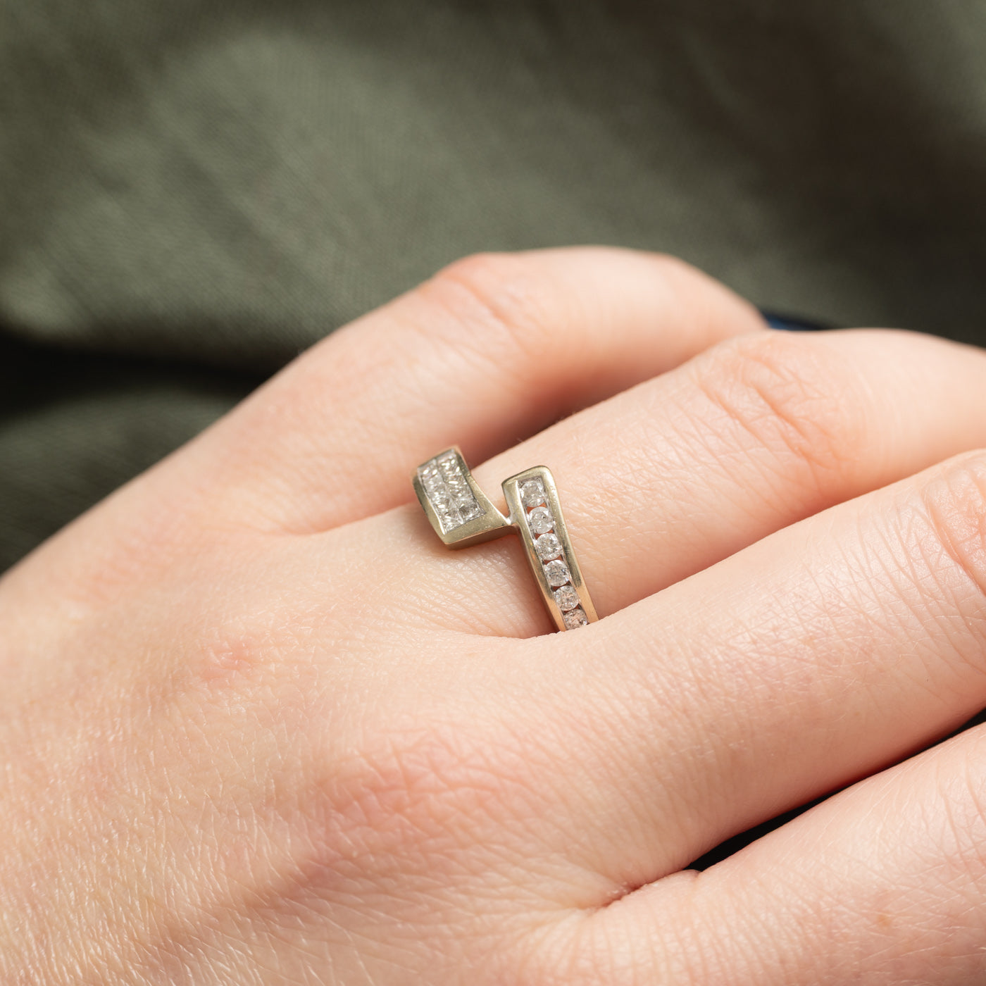 Bague sertie de diamants taille multiple 14 carats | 0,41 ct au total | Taille 6,75