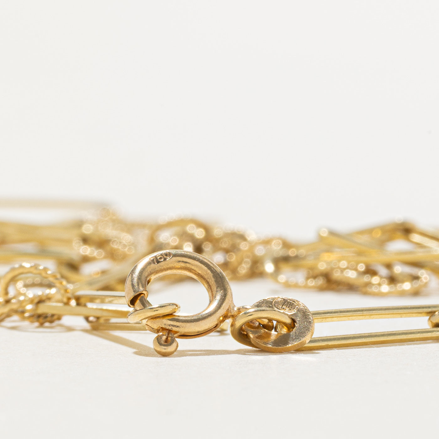 Italian 18k Yellow Gold Trombone Chain | 30"