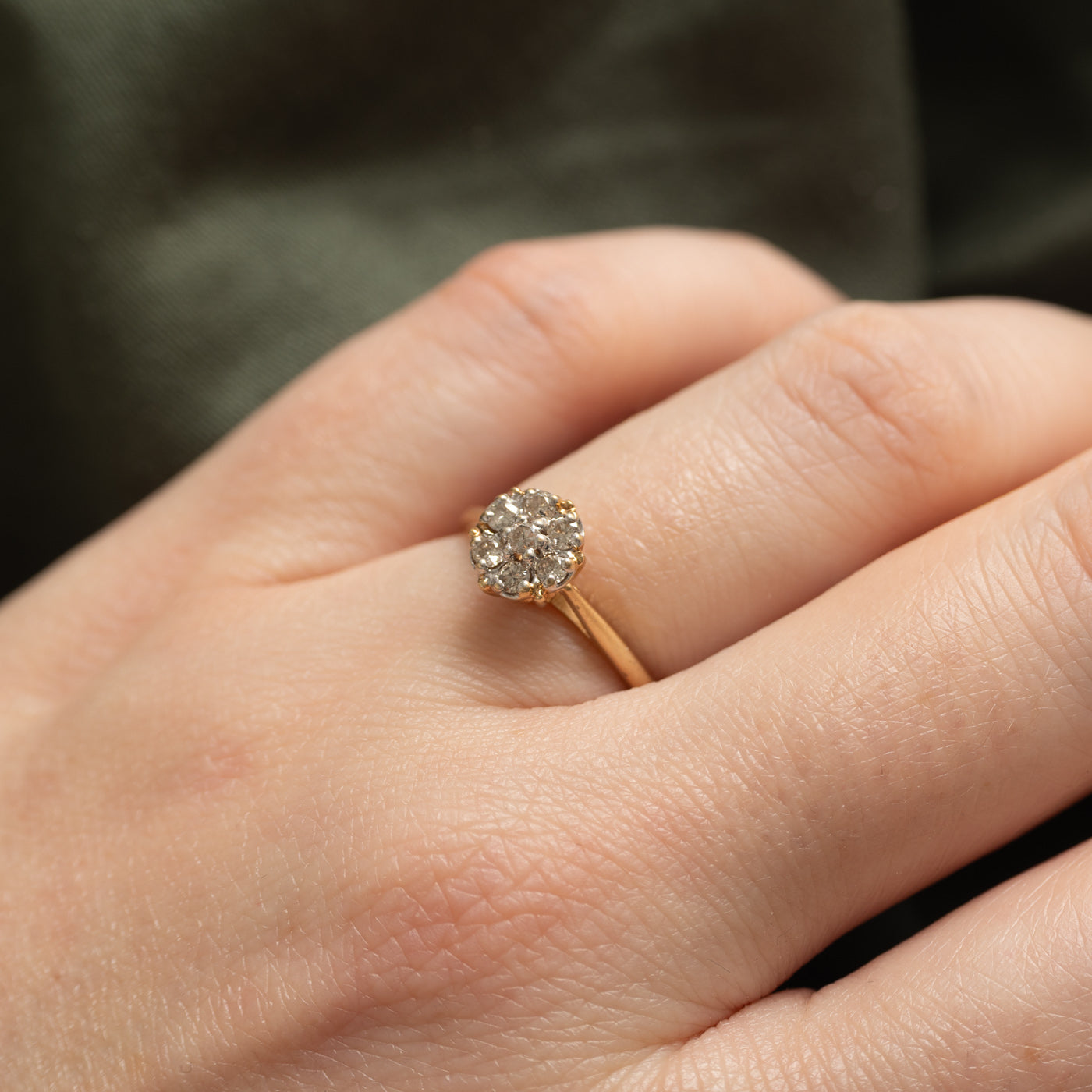 14K Diamond Circle Cluster Ring | SZ 5.75