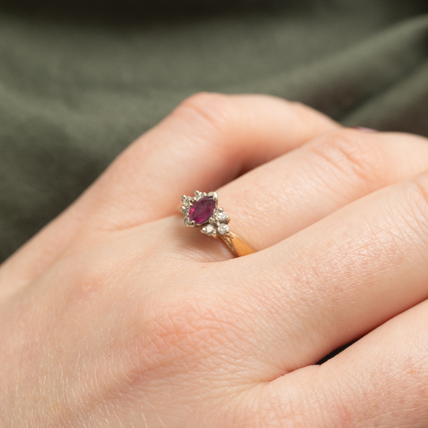 14k Ruby & Diamond Accented Ring | 0.30ct, 0.10ctw | SZ 7.25