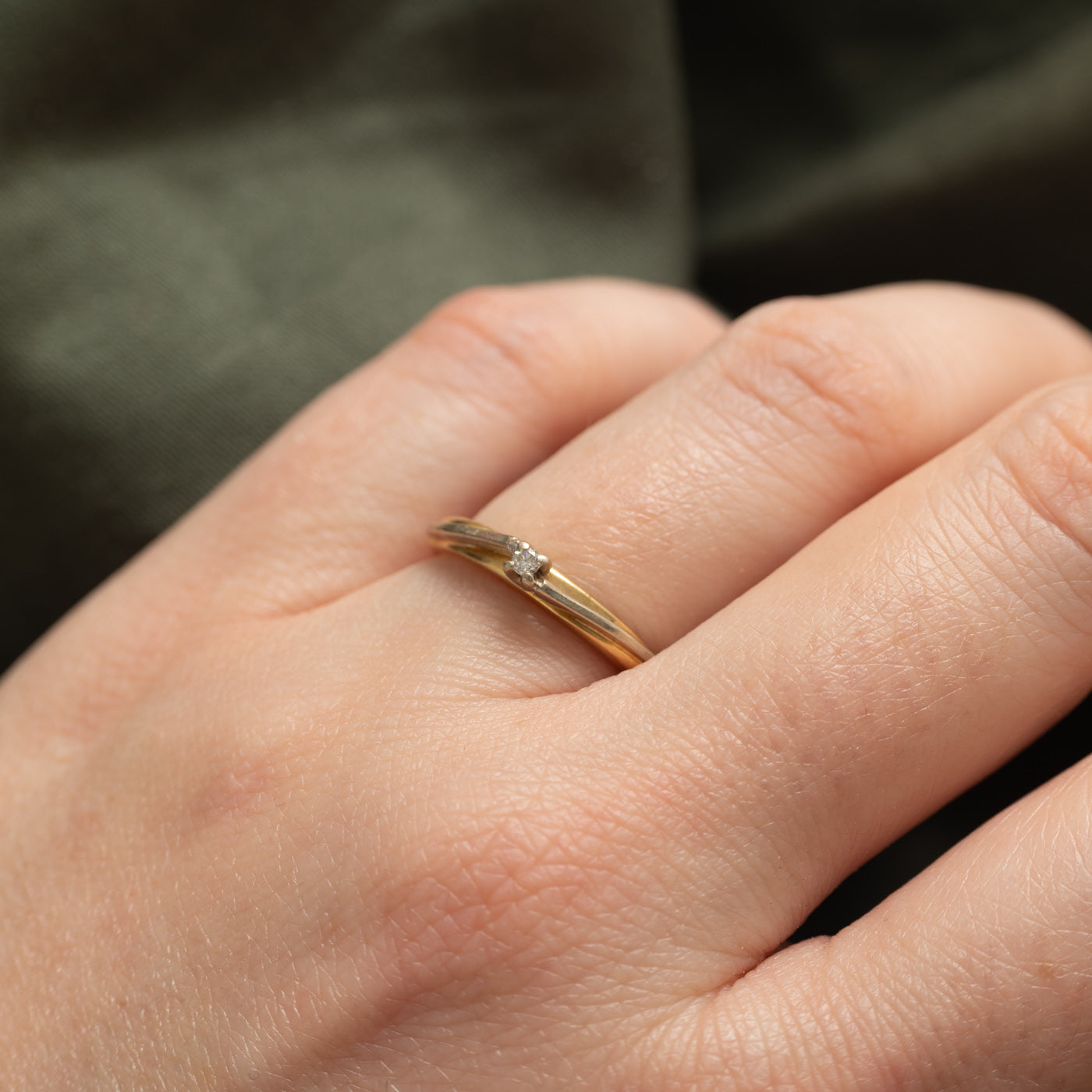 14K Yellow Gold Diamond Petite Ring | SZ 6.5