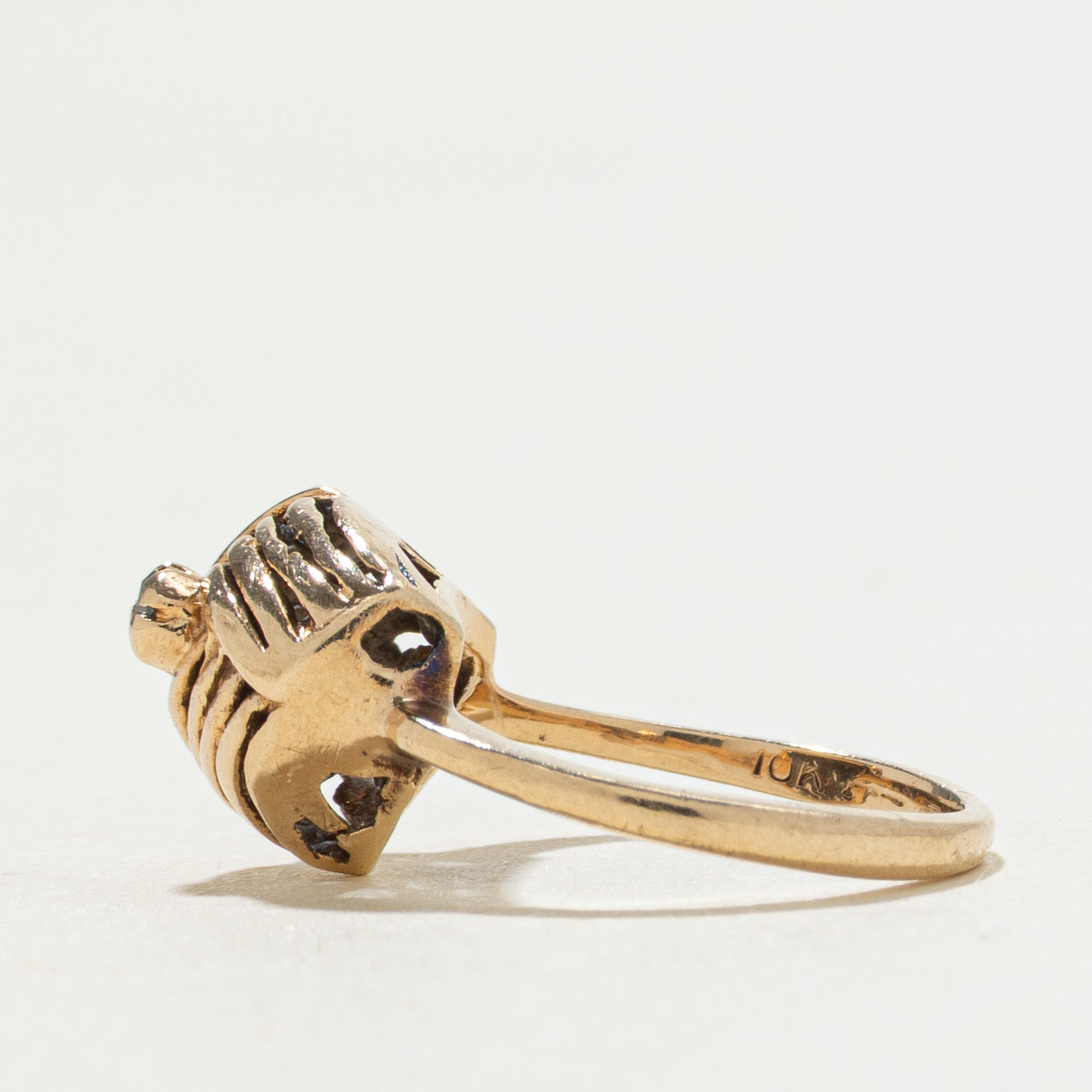 10k Diamond Grooved Knot Ring | SZ 0.50
