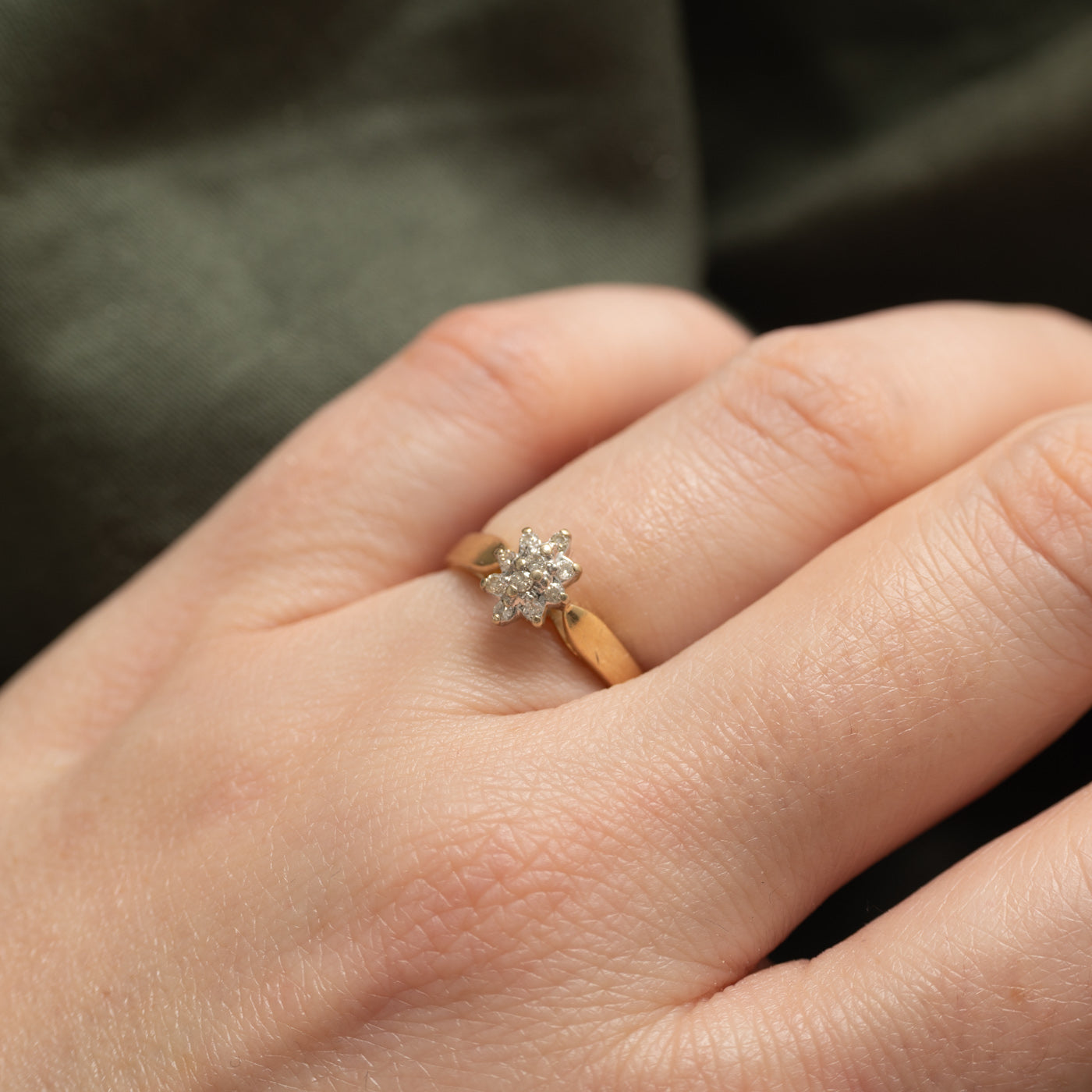 14K Diamond Petal Cluster Ring | SZ 5.0