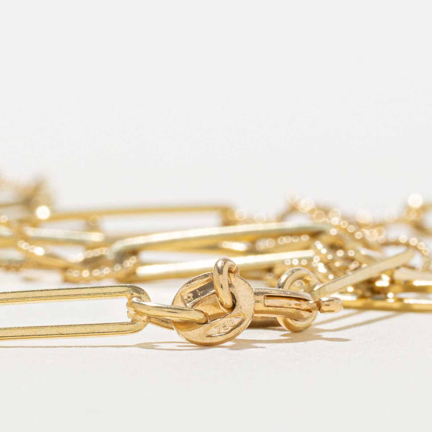 Italian 18k Yellow Gold Trombone Chain | 30"