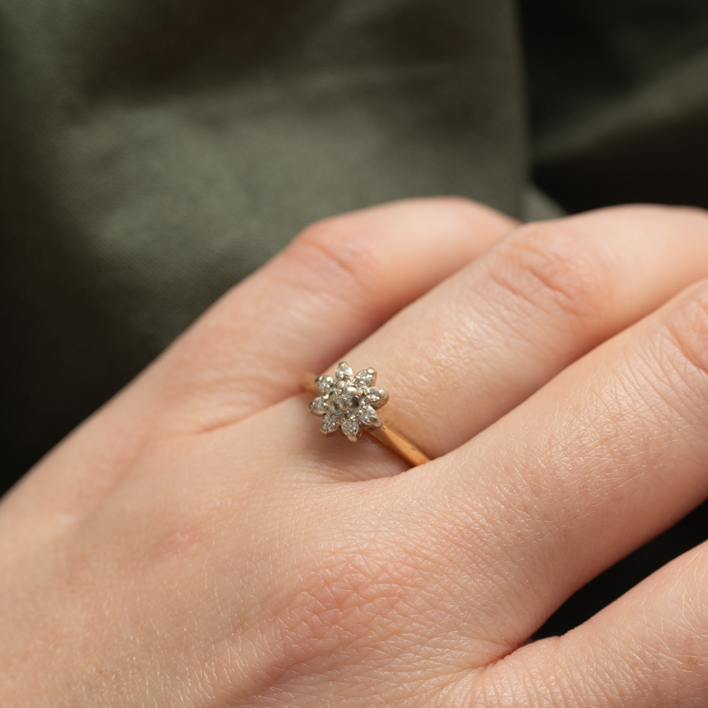 14K Diamond Petal Cluster Ring | SZ 6.25