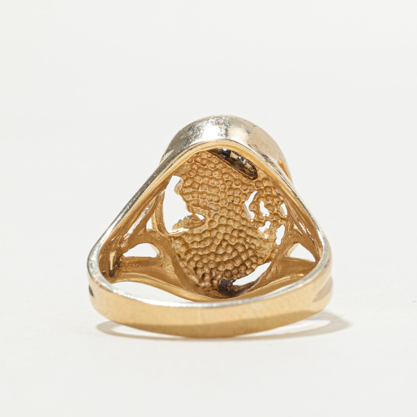 10k Diamond Portrait Cameo Ring | SZ 8.5
