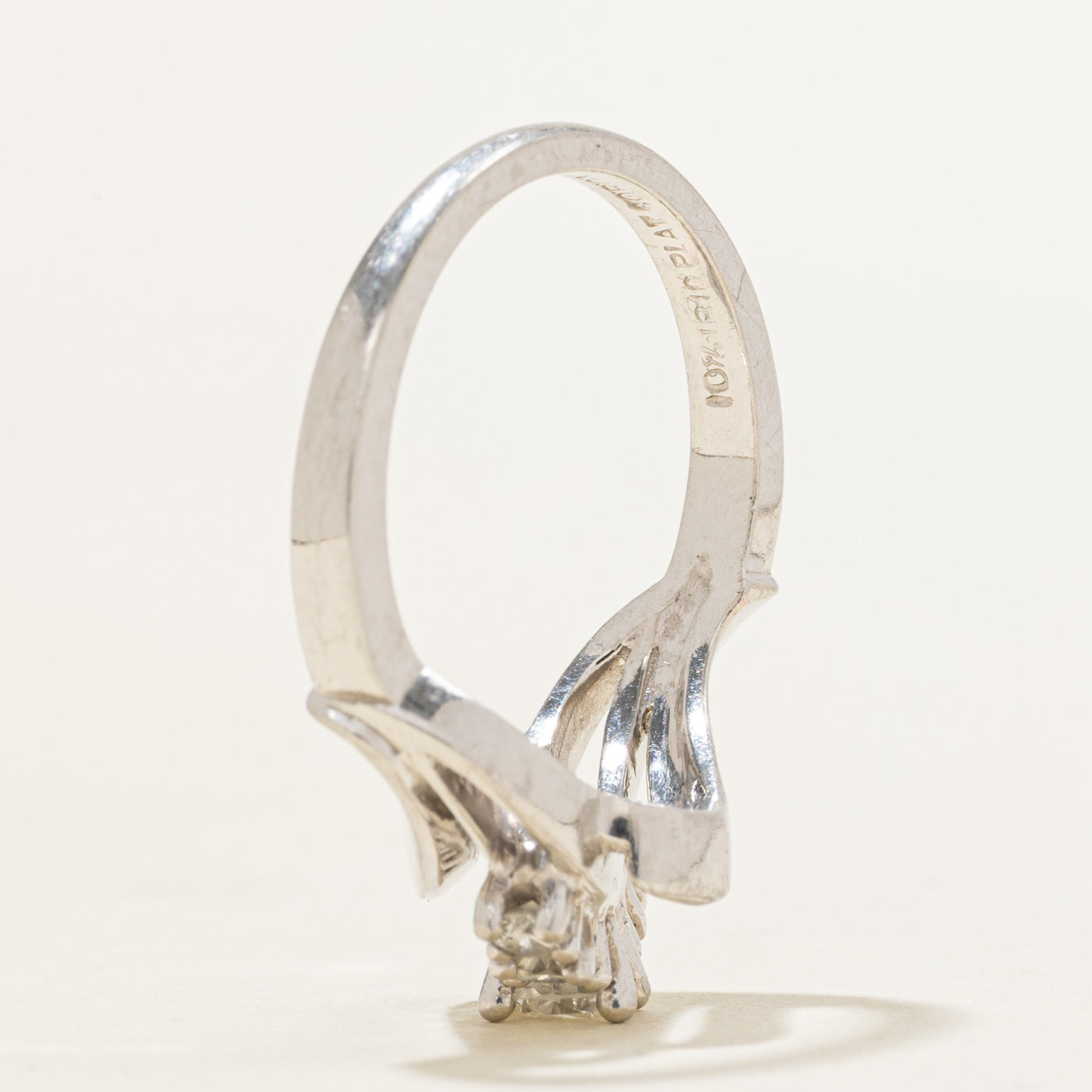 Platinum Diamond Accented Wave Ring | 0.24ct SI1 H, 0.28ctw | SZ 6.75