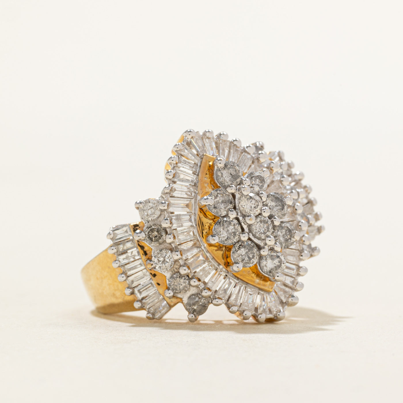 10k Diamond Marquise Cluster Cocktail Ring | 1.94ctw | SZ 7
