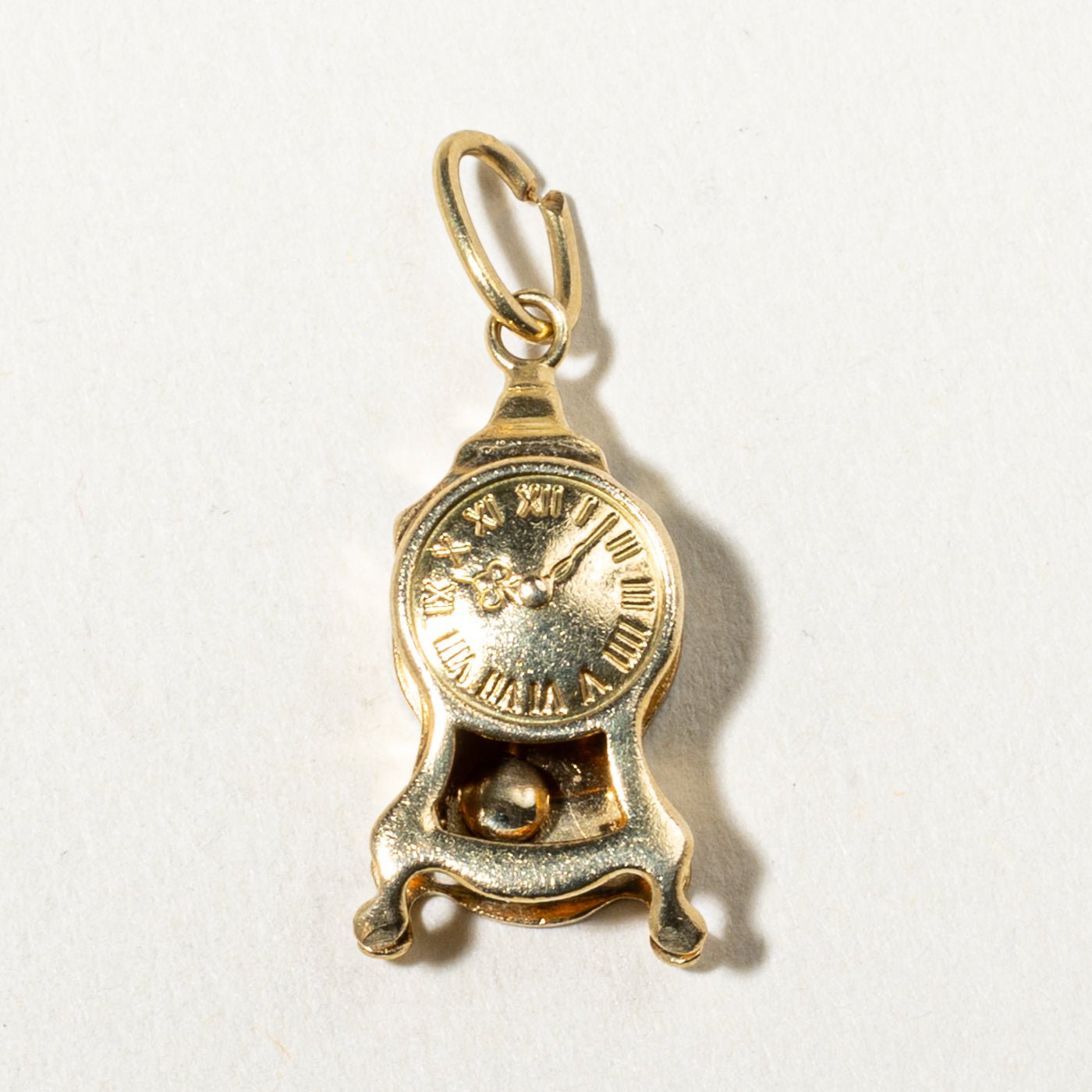 18k Yellow Gold Mantel Clock Charm