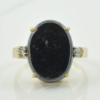 Hematite & Diamond Cocktail Ring | 7.60ct, 0.05ctw | SZ 8 |