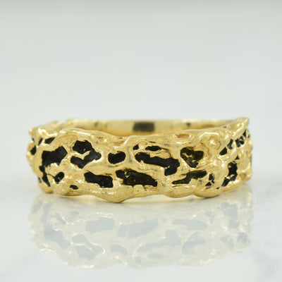 14k Yellow Gold Textured Ring | SZ 7.5 |