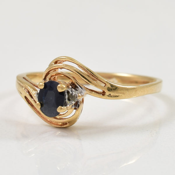 Sapphire & Diamond Bypass Ring | 0.35ct, 0.02ctw | SZ 6 |