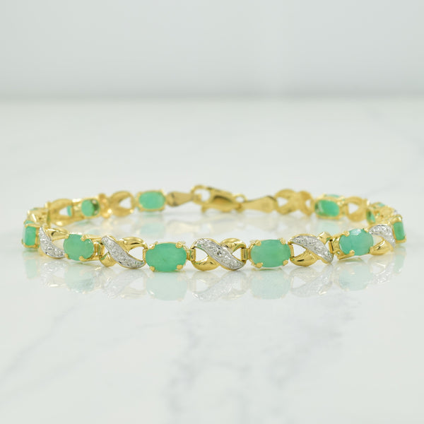 Emerald & Diamond Bracelet | 4.40ctw, 0.005ct | 7.25