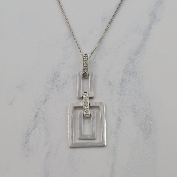 Diamond Art Deco Pendant Necklace | 0.03ctw | 18.25