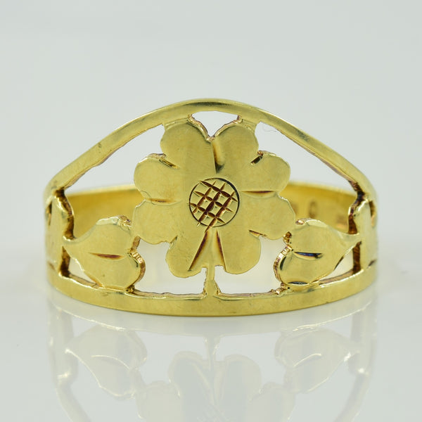 14k Yellow Gold Floral Ring | SZ 8 |