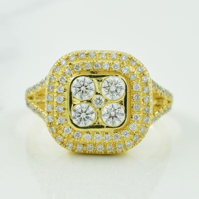 Diamond Halo Ring | 0.84ctw | SZ 6.5 |