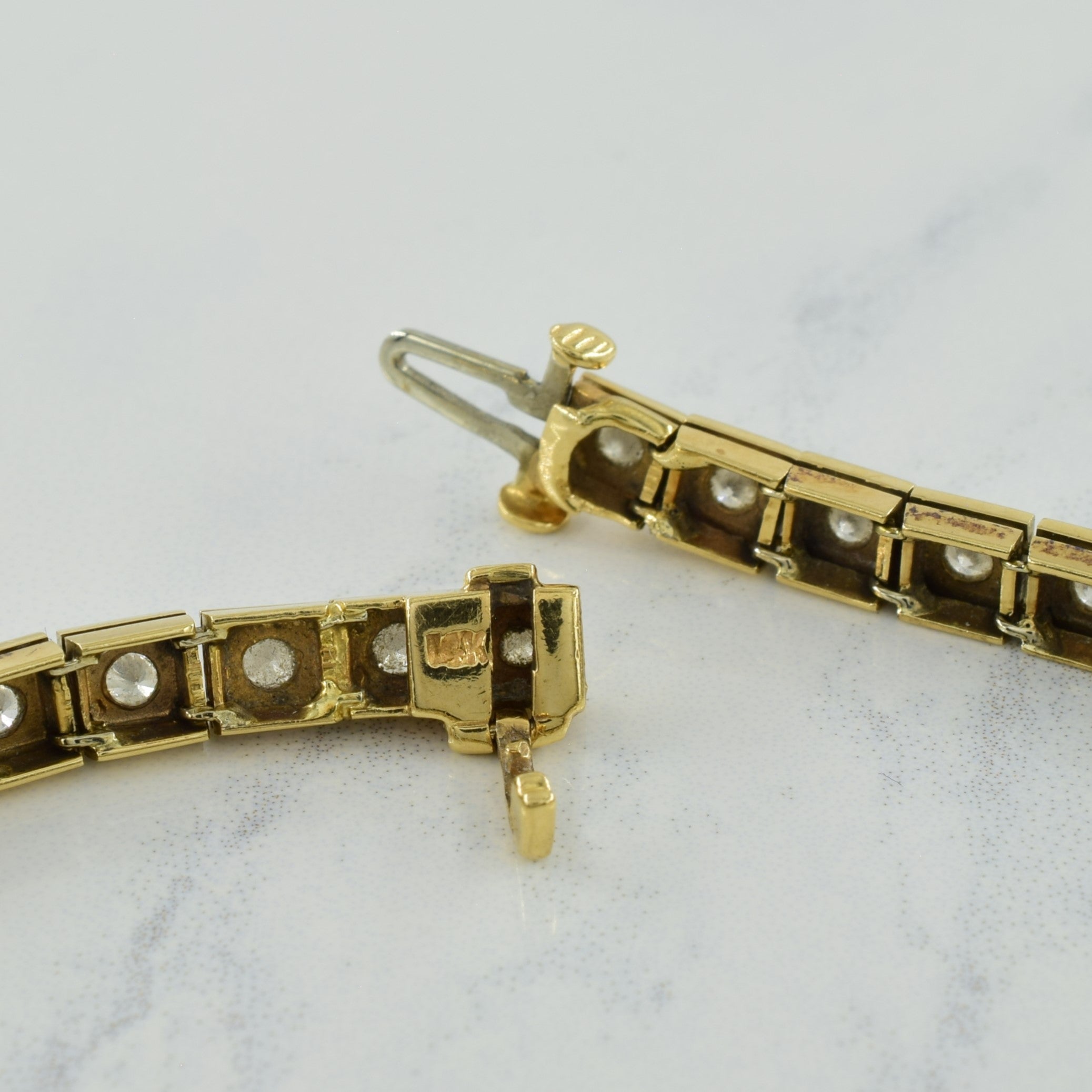 Two Tone Gold Diamond Tennis Bracelet | 4.56ctw | 7.25" |
