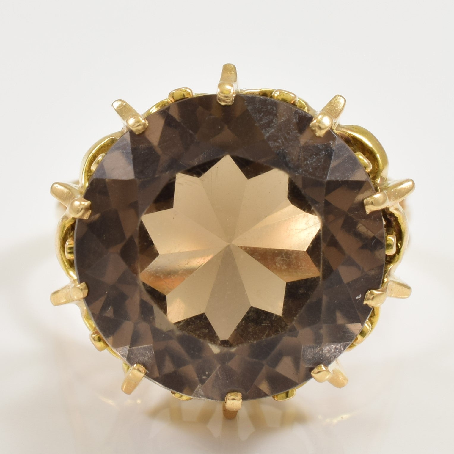 Smoky Quartz Cocktail Ring | 10.00ct | SZ 9 |