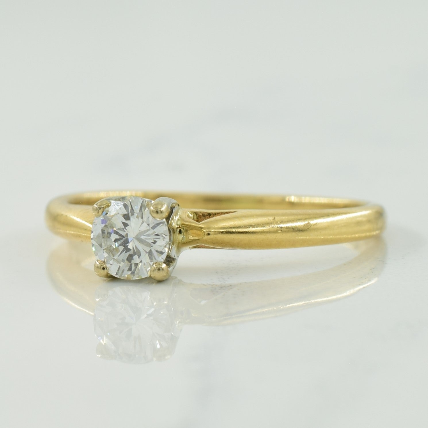 Solitaire Diamond Cathedral Ring | 0.29ct | SZ 6.25 |